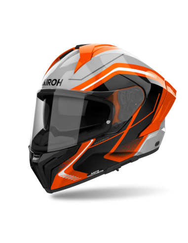 AIROH MATRYX WIDE ORANGE GLOSS CLOSED MOTORCYCLE HELMET