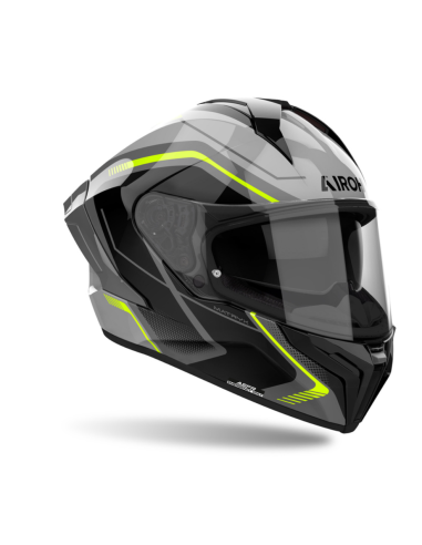 AIROH MATRYX WIDE YELLOW GLOSS CLOSED MOTO HELMET