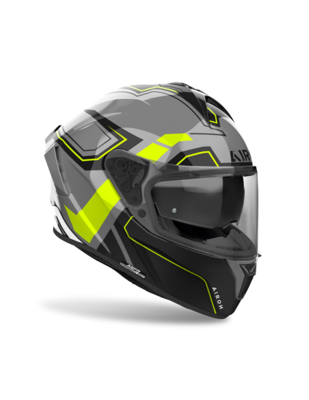 AIROH SPARK 2 DART YELLOW GLOSS CLOSED MOTORCYCLE HELMET