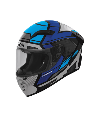 AIROH CONNOR EGO BLUE GLOSS CLOSED MOTORCYCLE HELMET