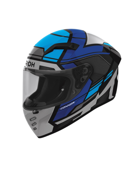 AIROH CONNOR EGO BLUE GLOSS CLOSED MOTORCYCLE HELMET
