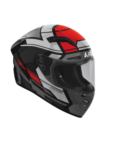 AIROH CONNOR EGO RED GLOSS CLOSED MOTO HELMET