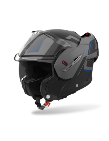 AIROH MATHISSE II GENIUS MATT BLUE FLIP-UP MOTO HELMET