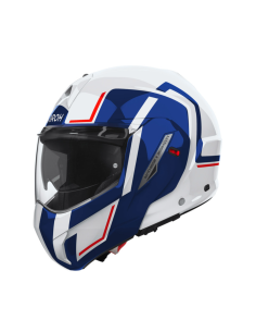 AIROH MATHISSE II GENIUS BLUE/RED GLOSS FLIP-UP MOTO HELMET