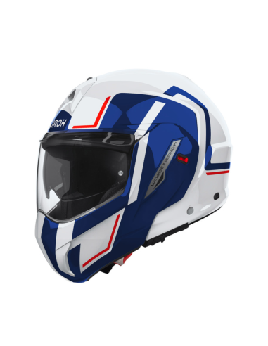 AIROH MATHISSE II GENIUS BLUE/RED GLOSS FLIP-UP MOTO HELMET