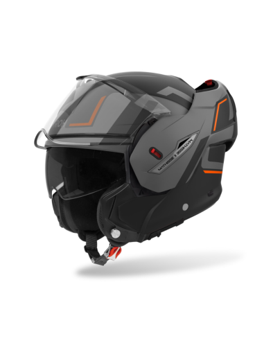 AIROH MATHISSE II GENIUS ORANGE MATT FLIP-UP MOTO HELMET