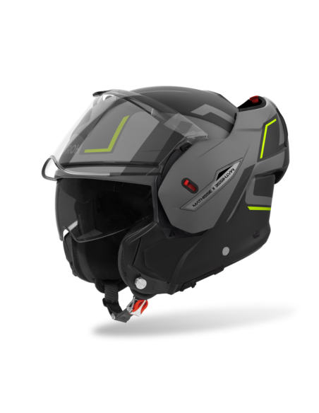 AIROH MATHISSE II GENIUS YELLOW MATT FLIP-UP MOTO HELMET