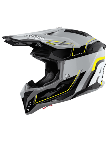 AIROH AVIATOR 3 LEADER YELLOW GLOSS CLOSED MOTO HELMET