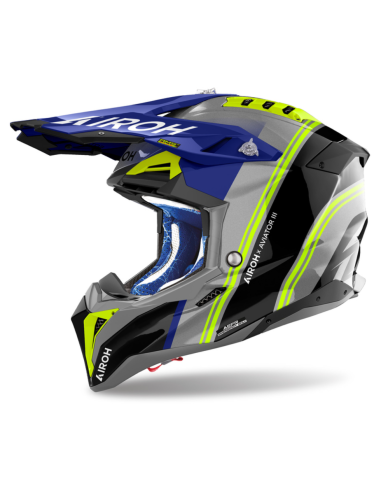 AIROH AVIATOR 3 HIMA BLUE GLOSS CLOSED MOTO HELMET