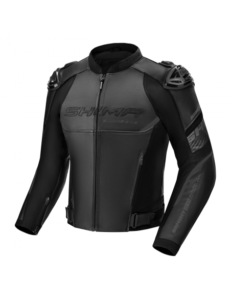 SHIMA BANDIT 2.0 BLACK LEATHER MOTO JACKET