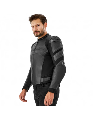 SHIMA BANDIT 2.0 BLACK LEATHER MOTO JACKET