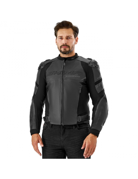 SHIMA BANDIT 2.0 BLACK LEATHER MOTO JACKET