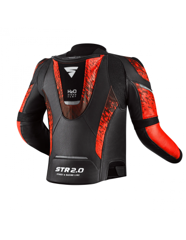 SHIMA STR 2.0 LEATHER MOTO JACKET BRIGHT RED/BLACK