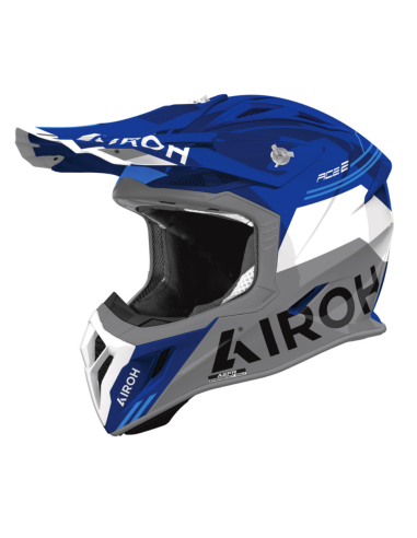 AIROH AVIATOR ACE 2 FURY BLUE GLOSS CLOSED MOTO HELMET