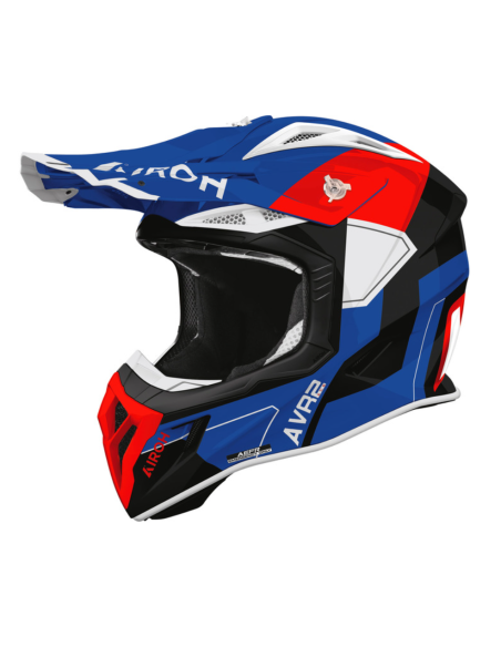 ШЛЕМ ДЛЯ МОТОСПОРТА AIROH AVIATOR ACE 2 SHIELD BLUE/RED GLOSS INDOOR