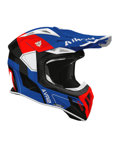 ШЛЕМ ДЛЯ МОТОСПОРТА AIROH AVIATOR ACE 2 SHIELD BLUE/RED GLOSS INDOOR