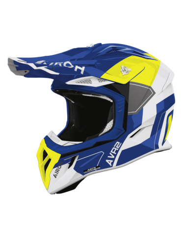 AIROH AVIATOR ACE 2 SHIELD BLUE/YELLOW GLOSS INDOOR MOTO HELMET