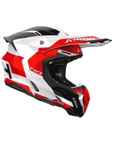AIROH TWIST 3 FANCY RED GLOSS CLOSED MOTO HELMET