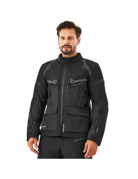 SHIMA TRACKER BLACK MOTO JACKET