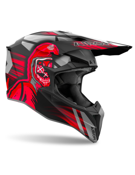 AIROH AVIATOR WRAAP CYBER RED MATT CLOSED MOTO HELMET