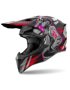 AIROH AVIATOR WRAAP CYBER RED MATT CLOSED MOTO HELMET