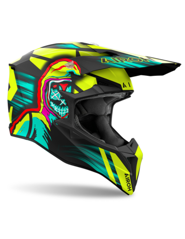 AIROH AVIATOR WRAAP CYBER YELLOW MATT CLOSED MOTO HELMET