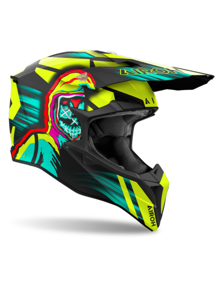 AIROH AVIATOR WRAAP CYBER YELLOW MATT CLOSED MOTO HELMET