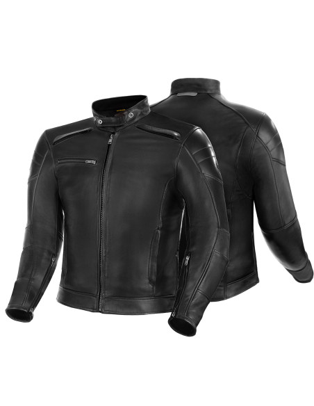 SHIMA BLAKE BLACK LEATHER MOTO JACKET