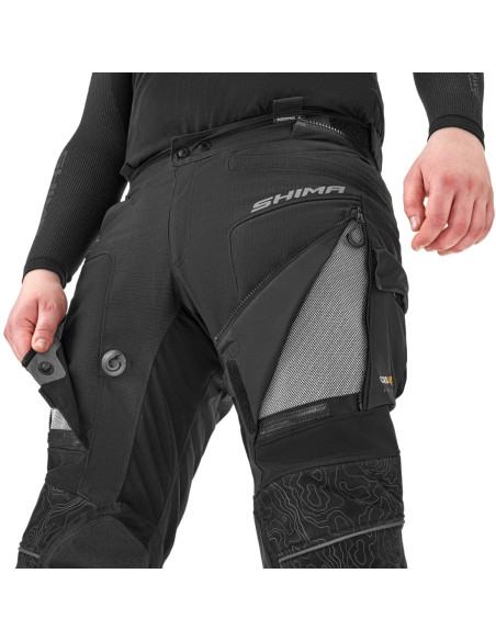 SHIMA TRACKER BLACK MOTO TROUSERS