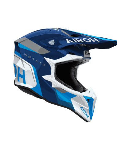 AIROH AVIATOR WRAAP CONQUER BLUE GLOSS CLOSED MOTO HELMET