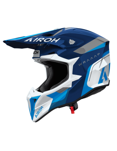 AIROH AVIATOR WRAAP CONQUER BLUE GLOSS CLOSED MOTO HELMET