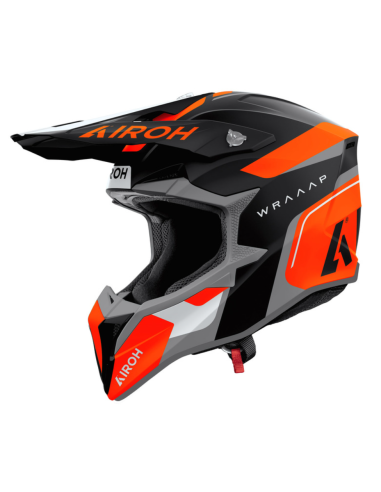 AIROH AVIATOR WRAAP CONQUER ORANGE MATT CLOSED MOTO HELMET