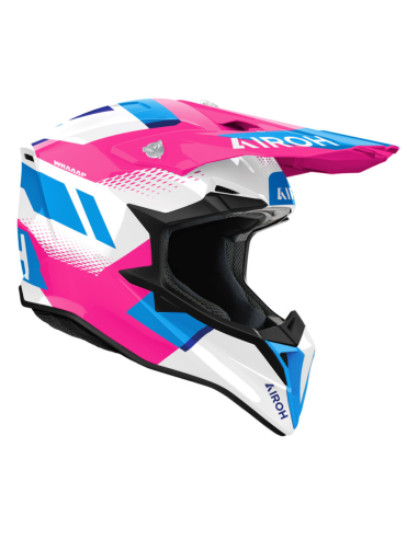 AIROH AVIATOR WRAAP VISION PINK GLOSS CLOSED MOTO HELMET