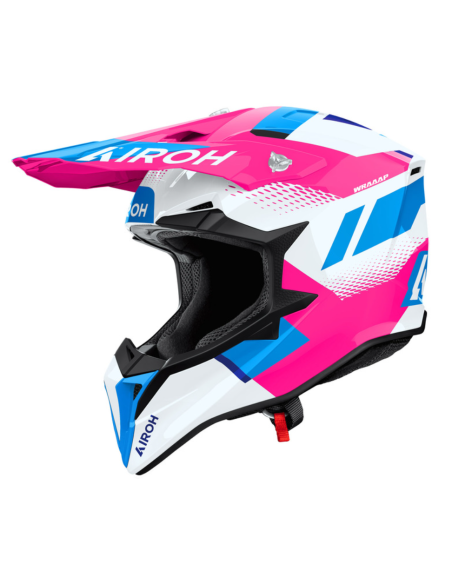 AIROH AVIATOR WRAAP VISION PINK GLOSS CLOSED MOTO HELMET