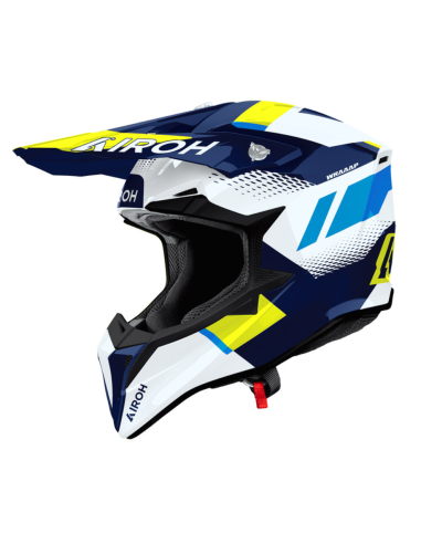 ЗАКРЫТЫЙ МОТОЦИКЛЕТНЫЙ ШЛЕМ AIROH AVIATOR WRAAP VISION YELLOW/BLUE GLOSS