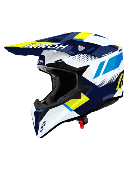 AIROH AVIATOR WRAAP VISION YELLOW/BLUE GLOSS UŽDARAS MOTO ŠALMAS