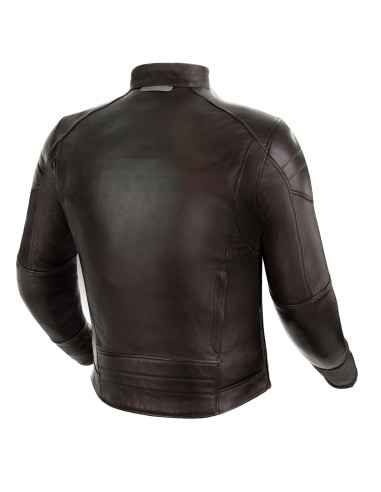 SHIMA BLAKE BROWN LEATHER MOTO JACKET