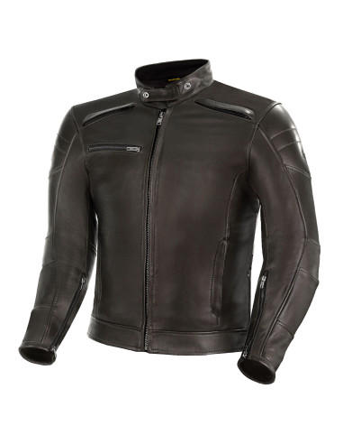SHIMA BLAKE BROWN LEATHER MOTO JACKET