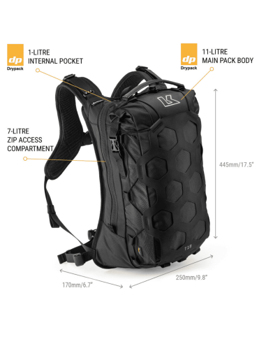 KRIEGA TRAIL 18 BLACK BACKPACK