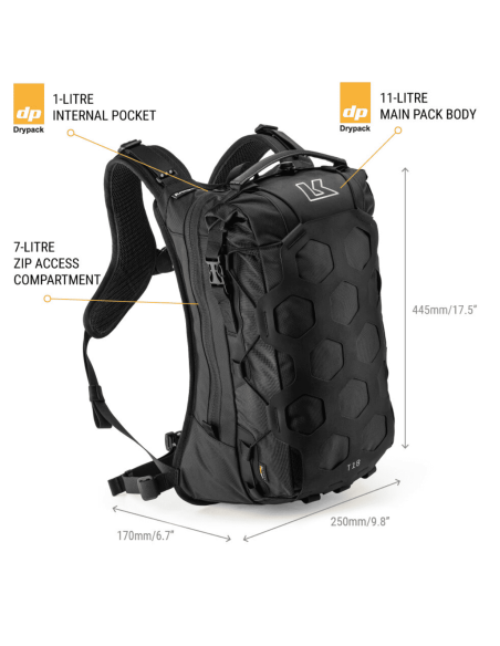 KRIEGA TRAIL 18 BLACK BACKPACK