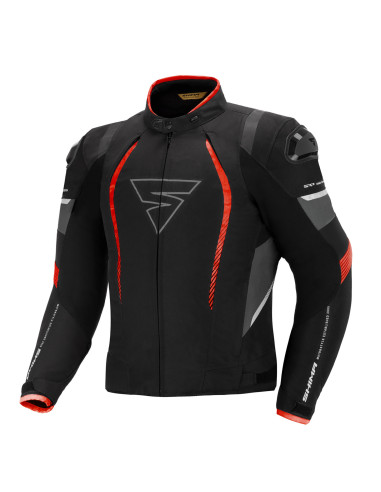 SHIMA SOLID PRO BLACK/RED TEXTILE MOTO JACKET