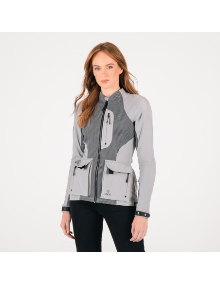 KNOX WOMEN'S TOR LIGHT GREY MOTO JACKET