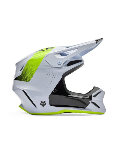 FOX V3 TINE WHITE CROSS MOTO HELMET