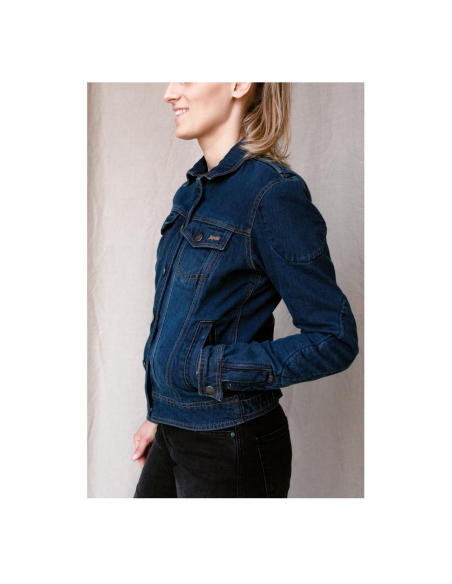 BROGER FLORIDA WASHED BLUE WOMEN'S MOTO JACKET