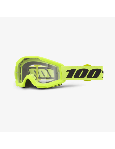 100% KIDS' STRATA BLACK/WHITE/YELLOW MOTOCROSS GOGGLES