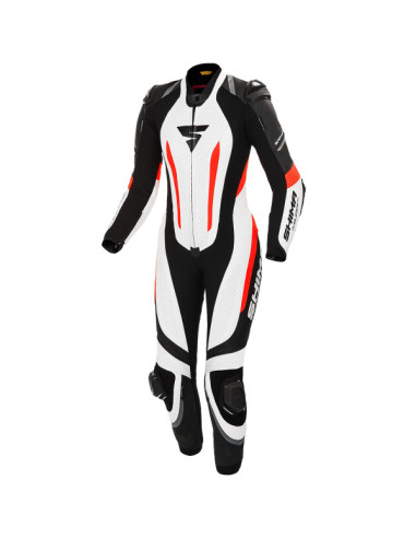 SHIMA MIURA RS BLACK/WHITE/RED VIENOS DALIES MOTERIŠKAS ODINIS MOTO KOMBINEZONAS