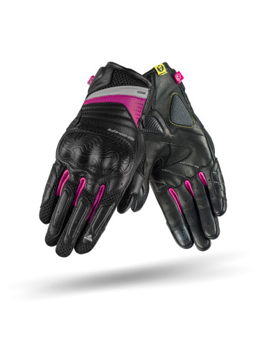 SHIMA RUSH LADY BLACK/FUCHSIA WOMEN'S SHORT MOTO GLOVES