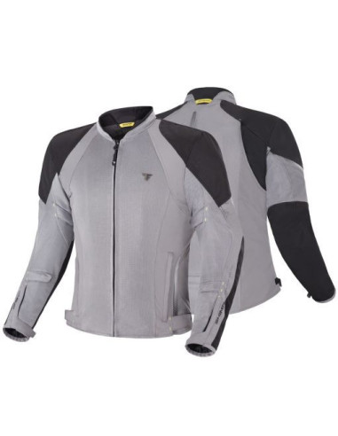 SHIMA JET GREY SUMMER TEXTILE MOTO JACKET