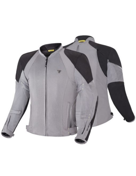 SHIMA JET GREY SUMMER TEXTILE MOTO JACKET