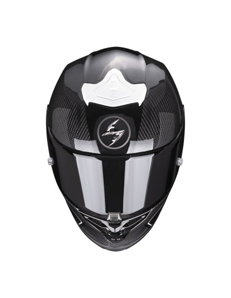 SCORPION EXO-R1 CARBON EVO AIR CORPUS II BLACK/WHITE SPORTINIS/UŽDARAS MOTO ŠALMAS